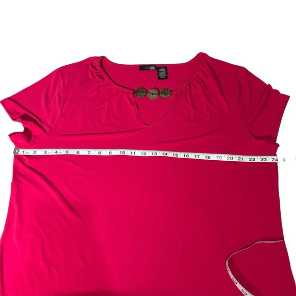 NWT East 5th Short Sleeve Pink Blouse Women's Size 2X - Picture 9 of 11